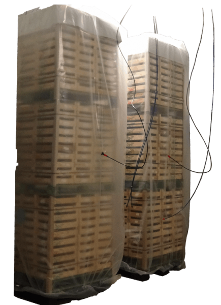 Storing fruit on pallets